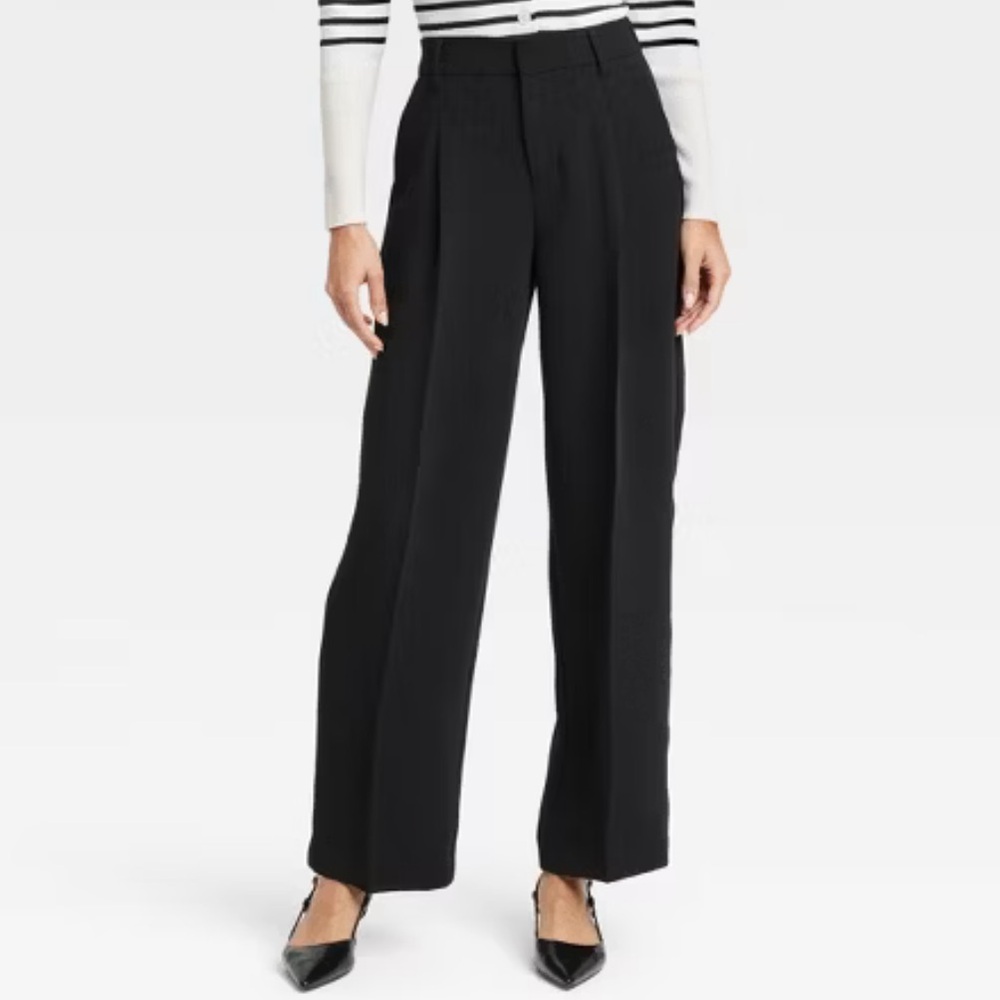 a New Day 2L Black Signature Crepe High Rise Essential Trouser